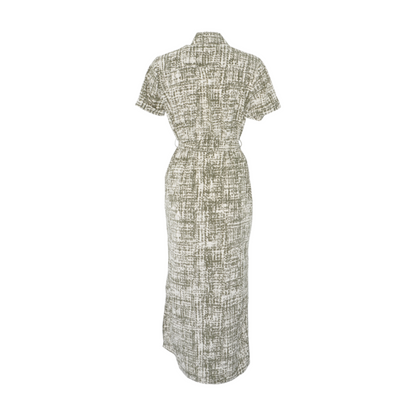 Green Print Midi Dress
