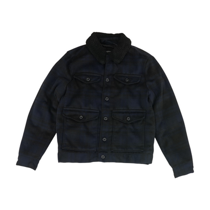 Navy Plaid Coat