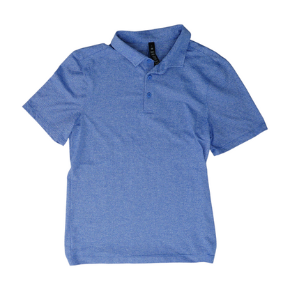 Blue Solid Short Sleeve Polo