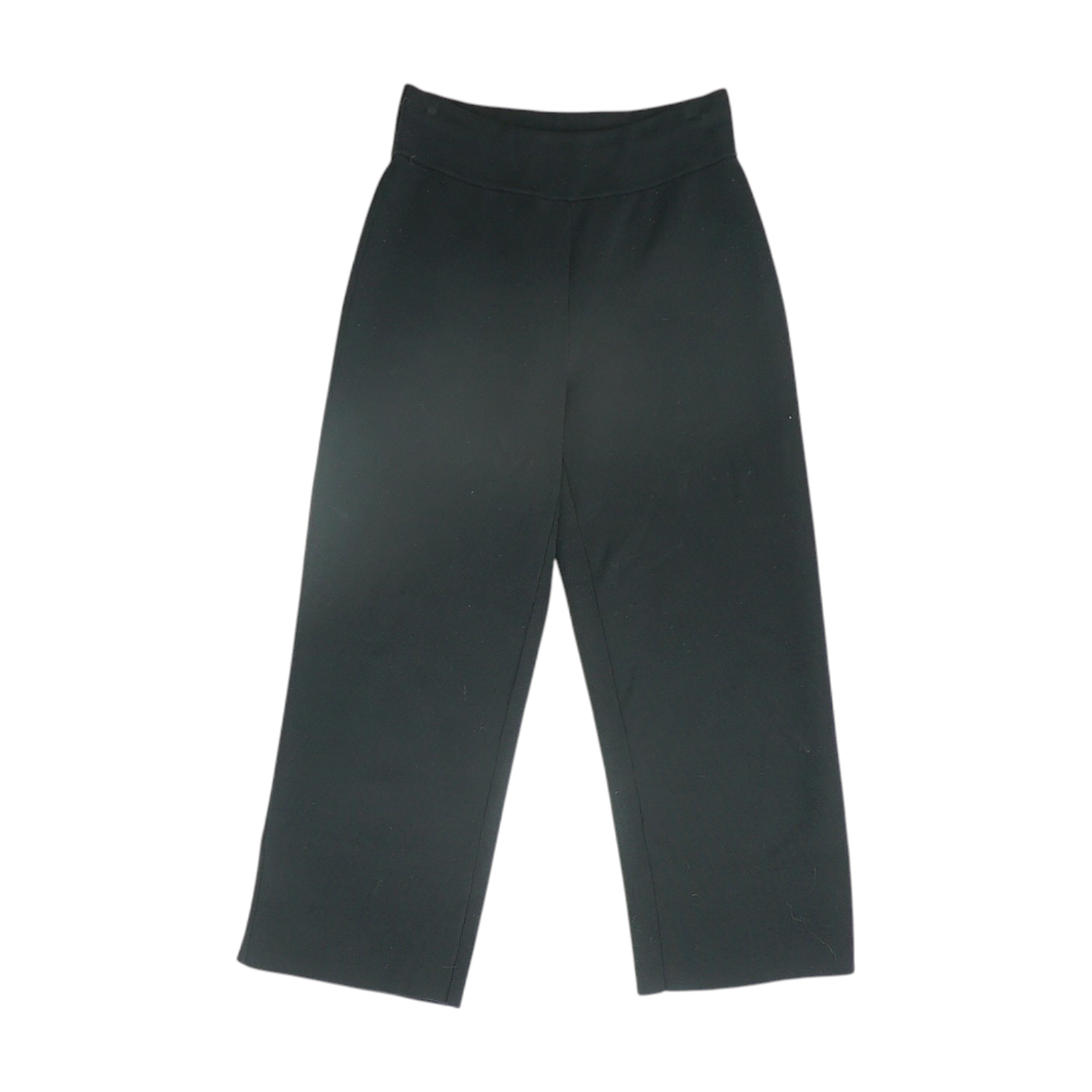 Black Solid Casual Capris