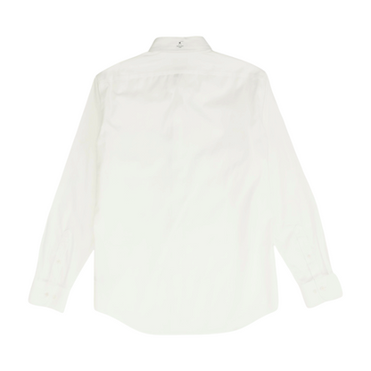 White Solid Long Sleeve Button Down