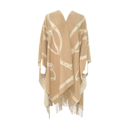 Beige Abstract Cardigan Sweater