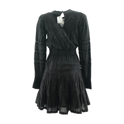 Black Solid Midi Dress