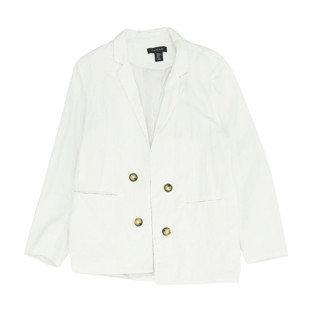 White Solid Blazer