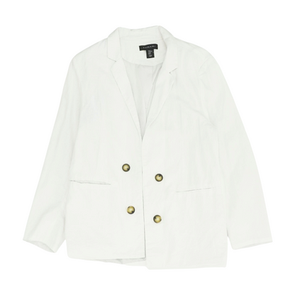 White Solid Blazer