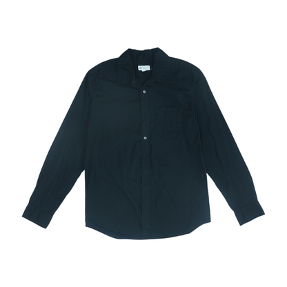Black Solid Long Sleeve Button Down