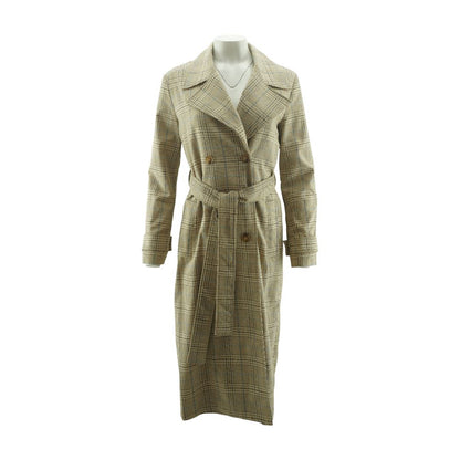 Beige Plaid Peacoat