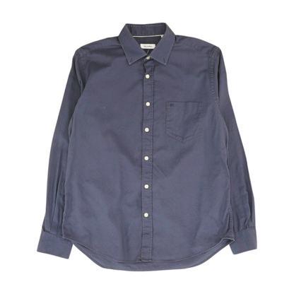 Navy Solid Long Sleeve Button Down