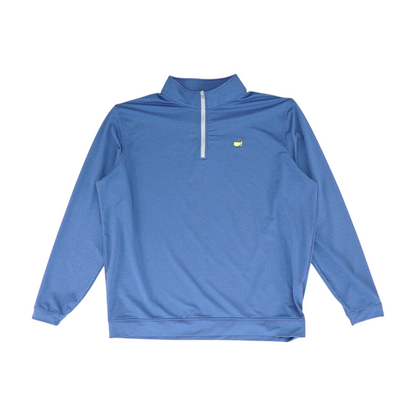 Blue Solid 1/4 Zip Pullover