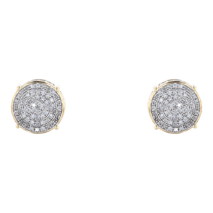 10K Two-Tone Gold Diamond Stud Earrings