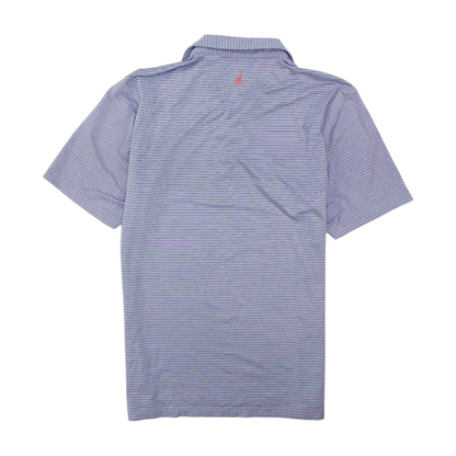 Blue Striped Short Sleeve Polo