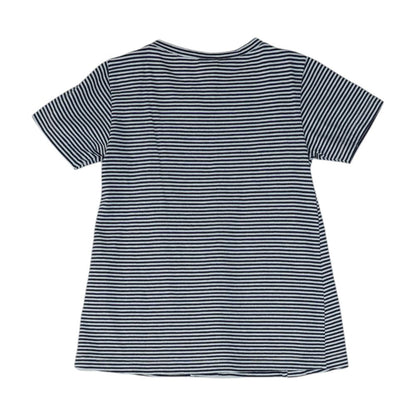 Navy Striped Crewneck Knit Top
