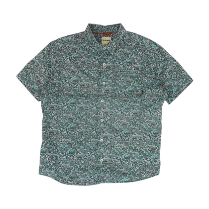 Gray Abstract Short Sleeve Button Down