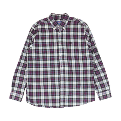 Purple Plaid Long Sleeve Button Down
