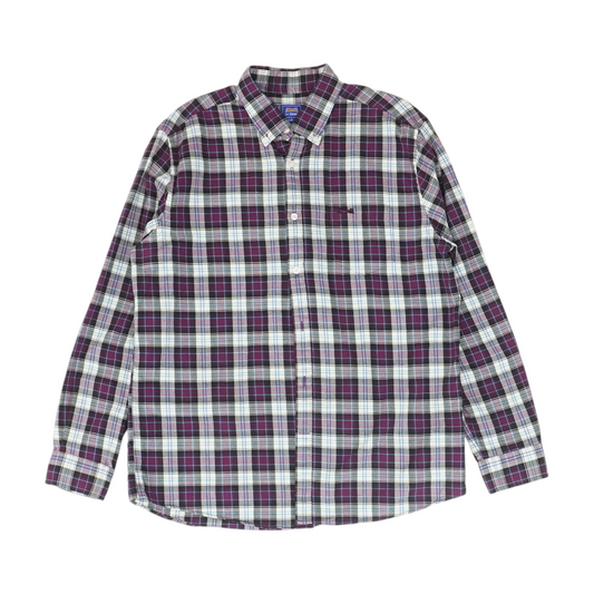 Purple Plaid Long Sleeve Button Down
