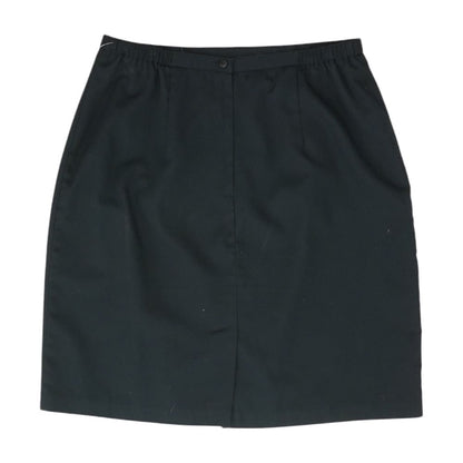 Navy Solid Midi Skirt