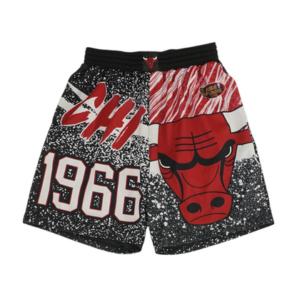 Red Abstract Active Shorts