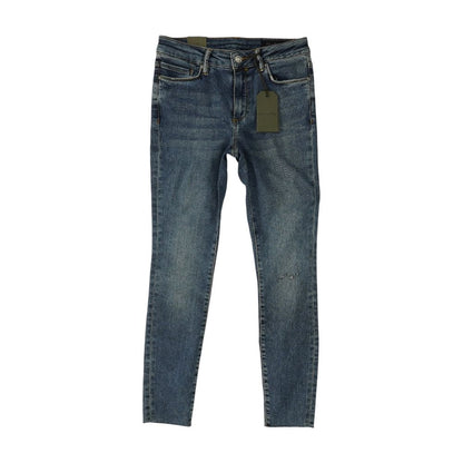 Blue Mid Rise Skinny Leg Jeans