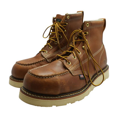 Brown 6" Moc Safety Toe Lace-Up Work Boots