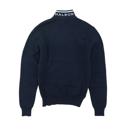 Navy Solid 1/4 Zip Sweater