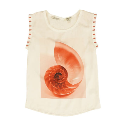 Beige Solid Sleeveless Blouse