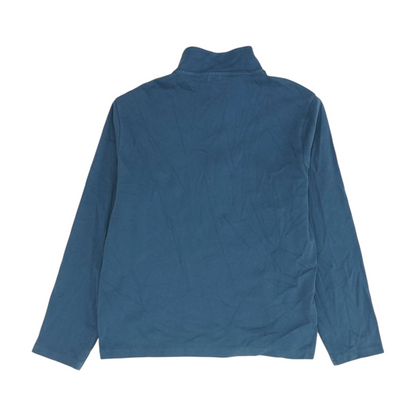 Blue Solid 1/4 Zip Pullover