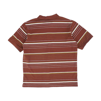 Brown Striped Short Sleeve Polo