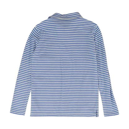 Blue Striped Long Sleeve Polo