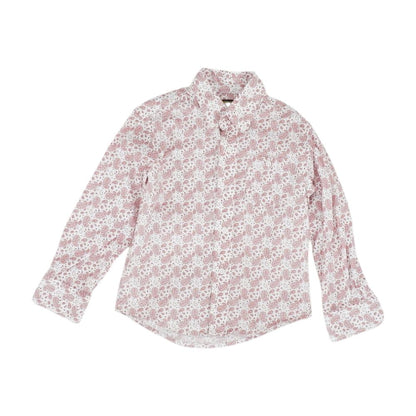 White Paisley Long Sleeve Button Down