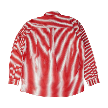 Red Striped Long Sleeve Button Down