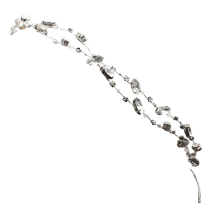 Light Gray Cord With Clear Crystals Hair Accessory