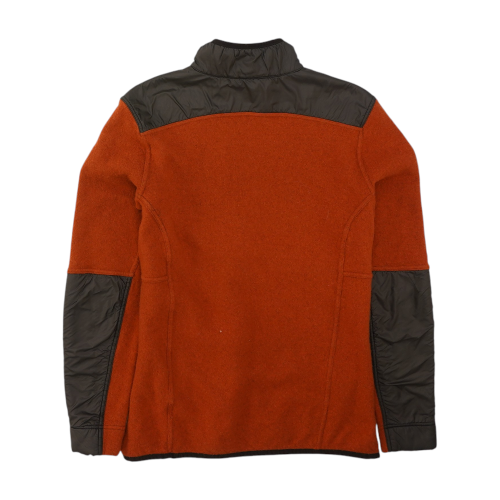 Orange Color Block 1/4 Zip Pullover