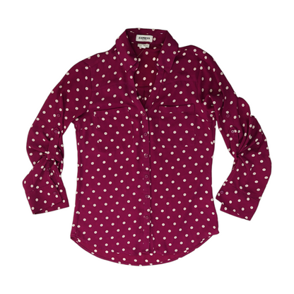 Magenta Polka Dot Button Down