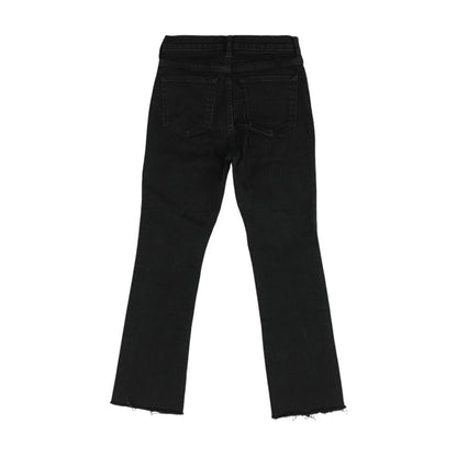 Black Mid Rise Straight Leg Jeans