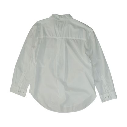 White Solid Long Sleeve Button Down