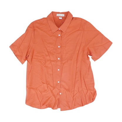 Orange Petite Button Down