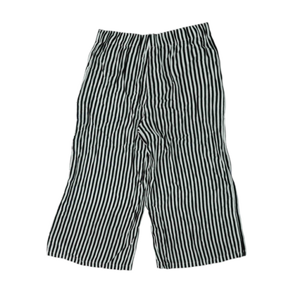 Black Striped Casual Capris