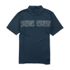 Blue Color Block Short Sleeve Polo
