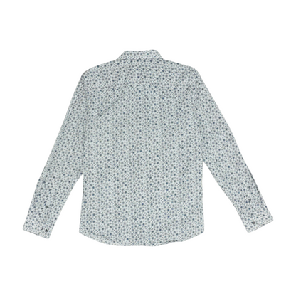 White Polka Dot Long Sleeve Button Down
