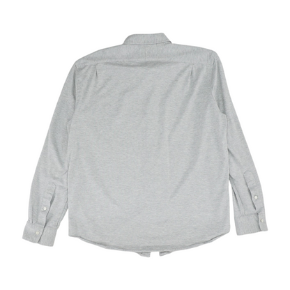 Gray Solid Long Sleeve Button Down