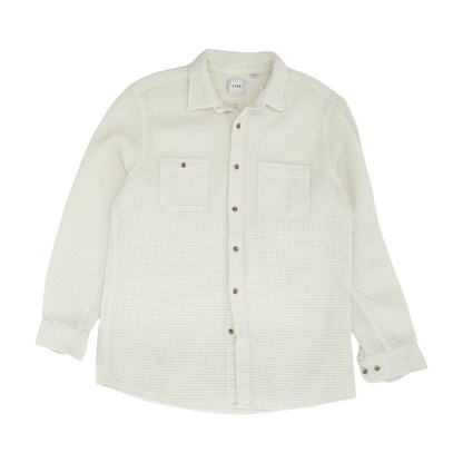 Ivory Solid Long Sleeve Button Down
