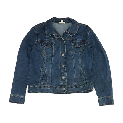 Blue Solid Denim Jacket