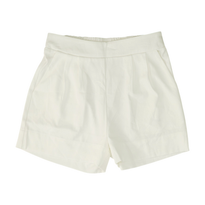 White Solid Chino Shorts