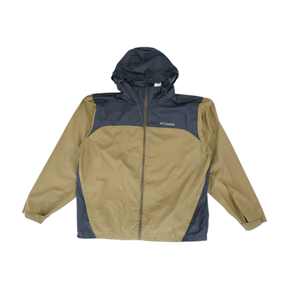 Khaki Color Block Rain Jacket