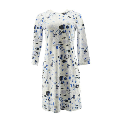 White Graphic Midi Dress