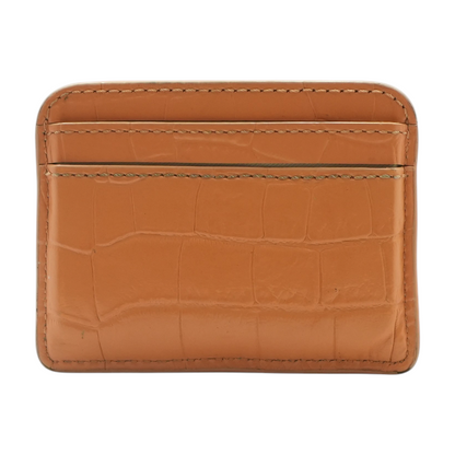 Orange Snapshot Crocodile Embossed Leather Card Case