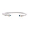 Sterling Silver Topaz Cuff Bracelet