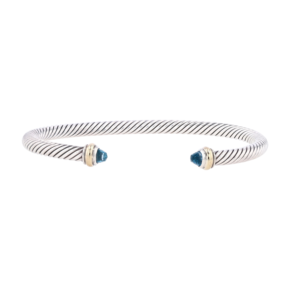 Sterling Silver Topaz Cuff Bracelet