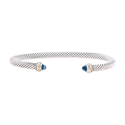 Sterling Silver Topaz Cuff Bracelet