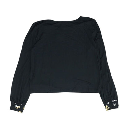 Black Solid Pajama Top